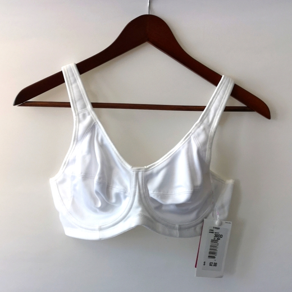 NWT Freya Active Bra, White with Underwire Support, Size US 30DD
